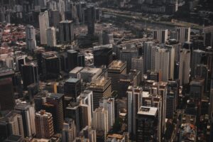 Painel e instalações da Bolsa de Valores brasileira em São Paulo